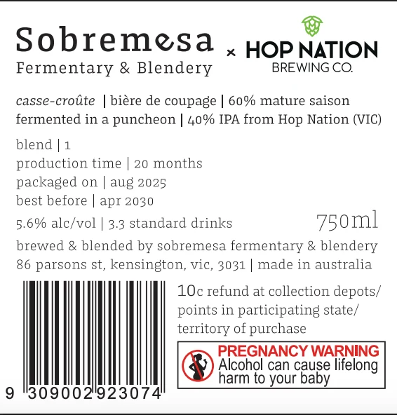 Casse-Croûte 750ml Sobremesa x Hop Nation
