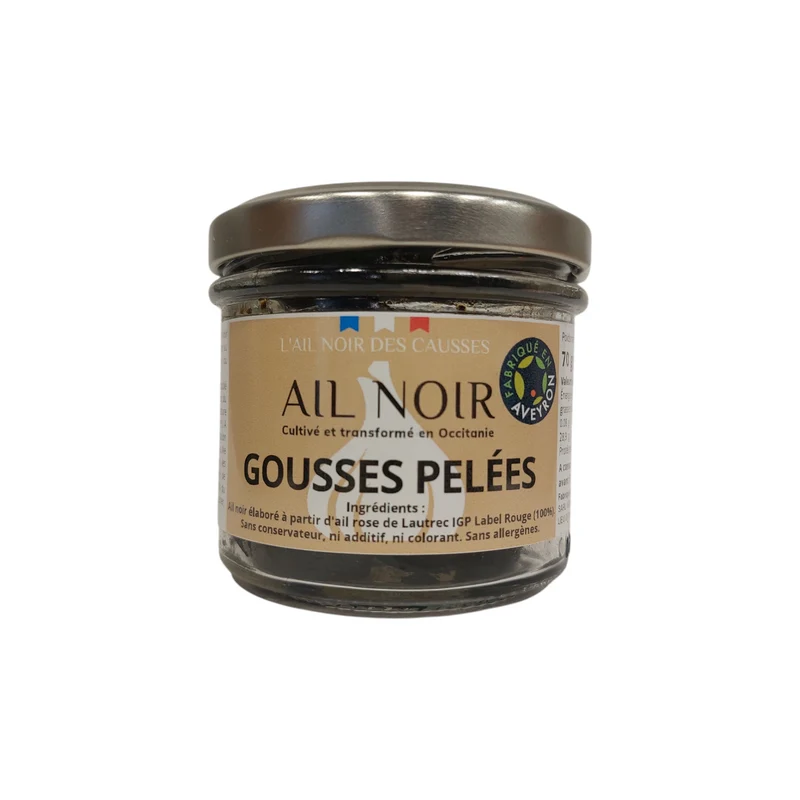 Gousses d’Ail Noir Pelées – 70 g