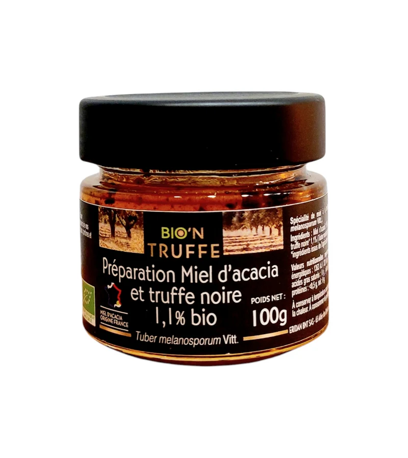Miel d'Acacia et Truffe Noire Bio 100g - Maison Bio'n Truffe