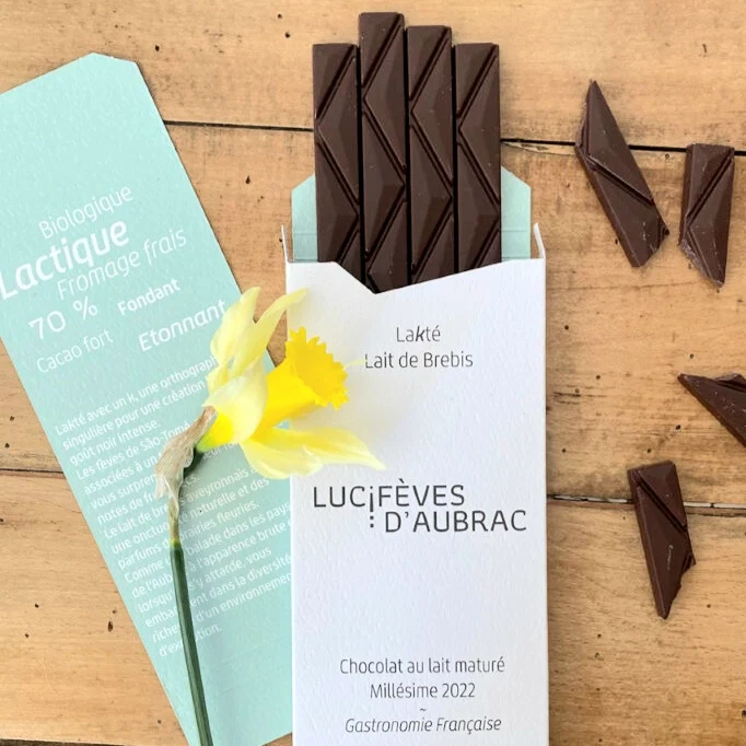 Chocolat 70% au lait de brebis 65g