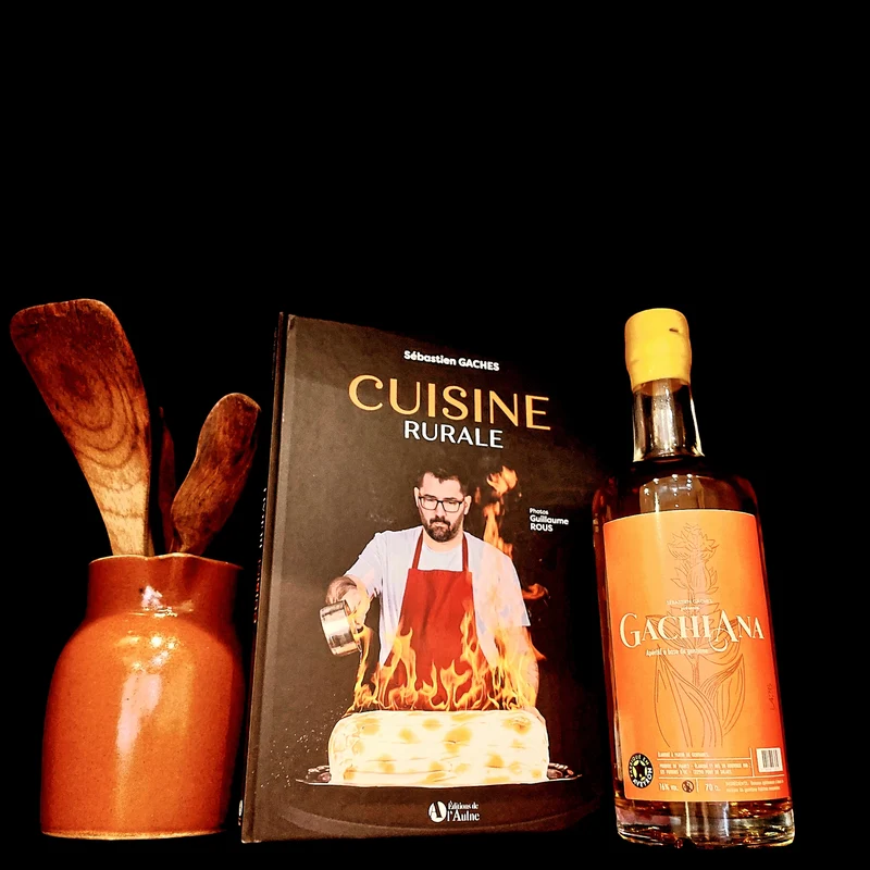 Coffret cadeau Livre "Cuisine rurale" et liqueur Gachina par Sébastien Gâche