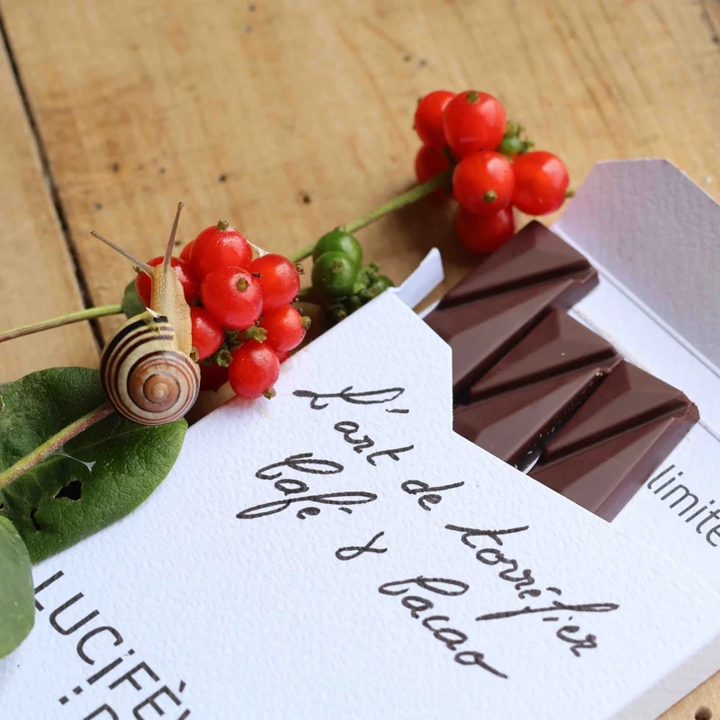Chocolat 75% Lucifèves d'Aubrac Café et Cacao 65g