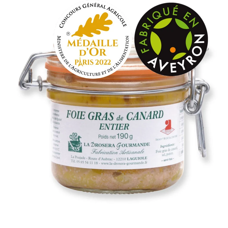 Foie gras de canard entier, La Drosera Gourmande