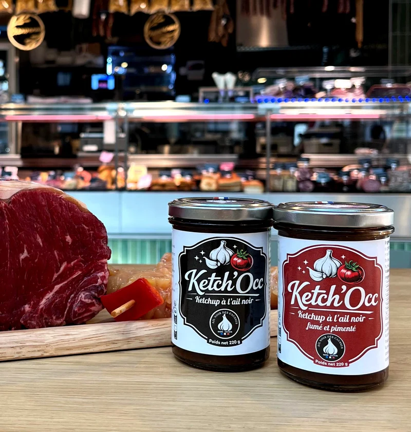 Ketch’Occ à l’Ail Noir Fumé et Pimenté – Ketchup artisanal d’Aveyron – 220 g