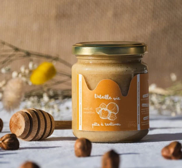 Pâte à tartiner Miel & Noisette artisanale – L’Abeille Vie – Aubrac