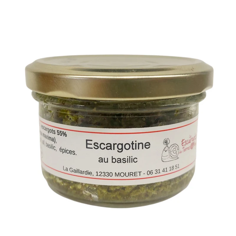 Tartinade Escargots Basilic – Escargotine artisanale 80g