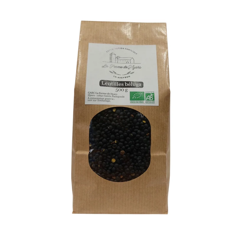 Lentilles Béluga Bio – Ferme de Hyars (500 g)