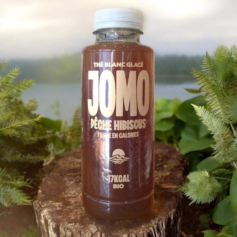 Thé blanc glacé bio pêche hibiscus 35cl - Jomo