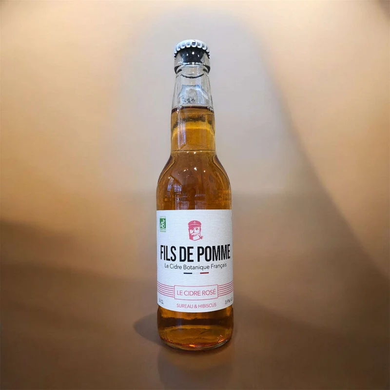 Fils de Pomme - Cidre bio rosé "Cuvée la coquette", infusé fleurs de sureau et hibiscus 33cl (5%)