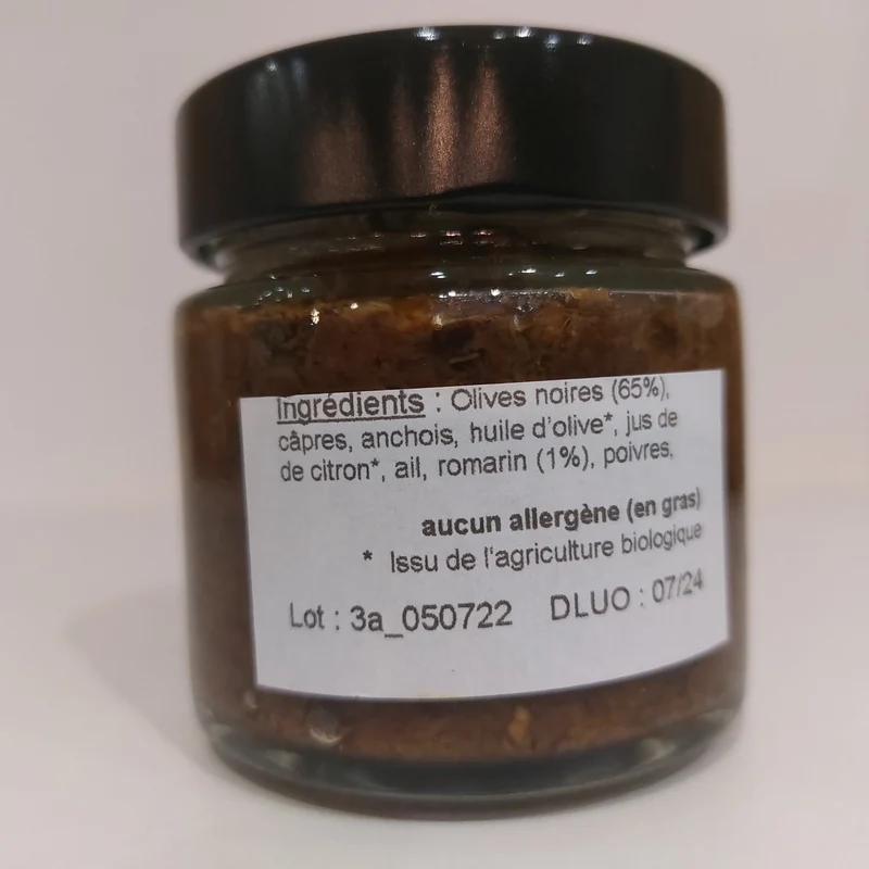 Tapenade aux olives noires et romarin 110g