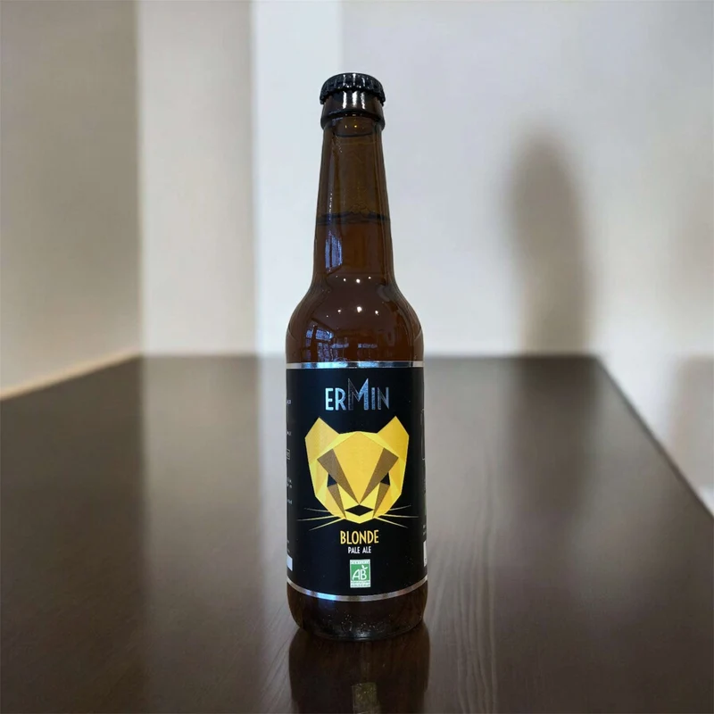 Ermin Blonde Bio 33cl (5,5%) - Brasserie Plormel