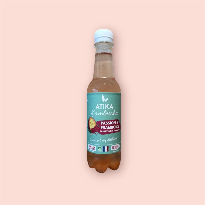 Kombucha Passion et Framboise Bio 33cl - Atika