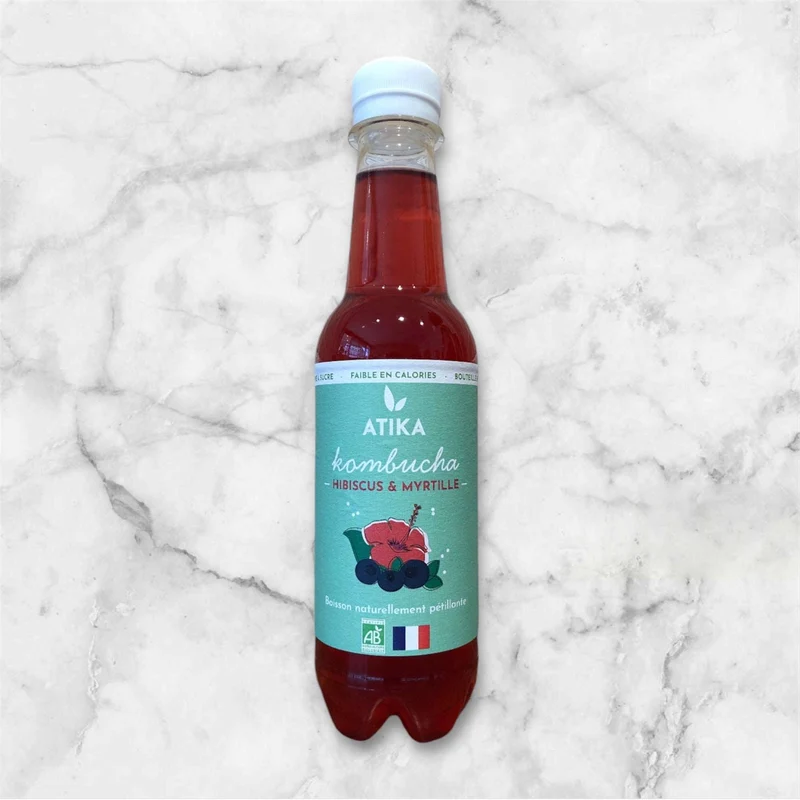 Kombucha Hibiscus et Myrtille Bio 33cl - Atika