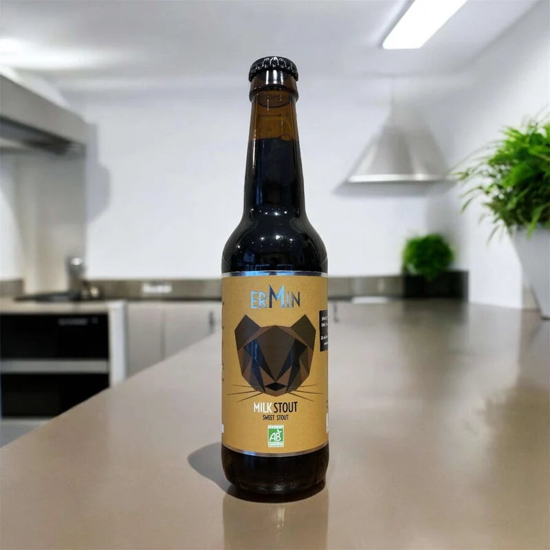 Ermin Milk Stout Bio 33cl (6%) - Brasserie Plormel