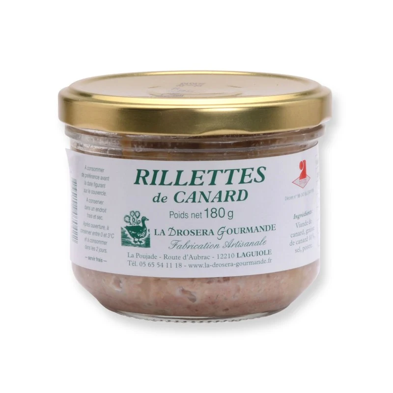 Rillettes de canard La Drosera Gourmande 180 g