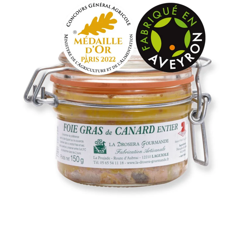 Foie Gras de Canard Entier - Fabrication Artisanale 150g