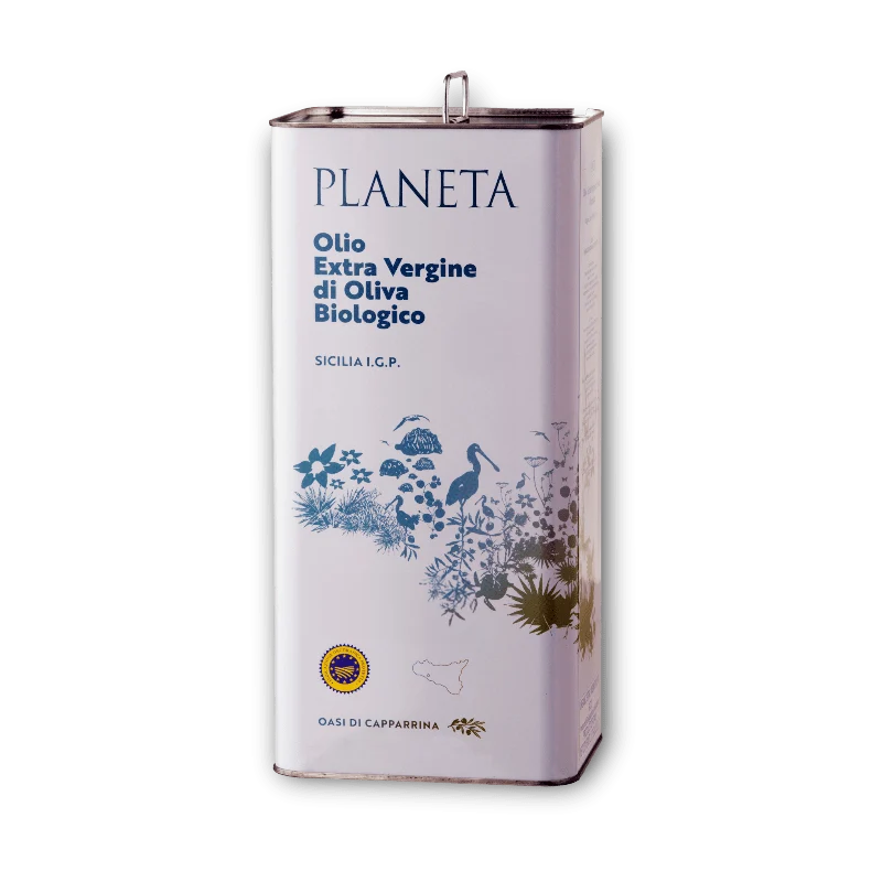 Huile d'olive extra vierge biologique traditionnelle Planeta Val Mazzara Sicile IGP | Bidon de 3 litres