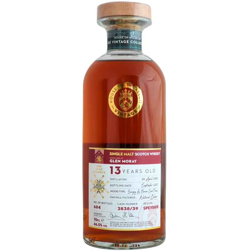 Whisky Single Malt Scotch Glen Moray 13 ans d'âge