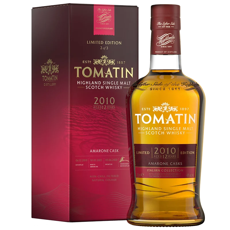 Whisky Tomatin Highland Single Malt 12 ans d'âge 2010 Italian Collection Amarone Cask
