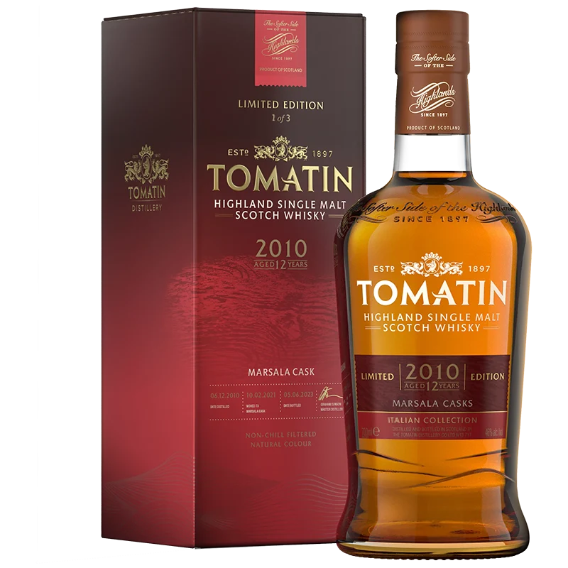 Whisky Tomatin Highland Single Malt 12 ans d'âge 2010 Italian Collection Marsala Cask