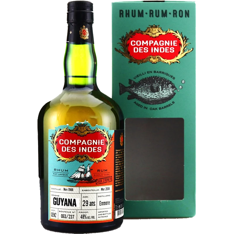 Rhum GUYANA Compagnie des Indes 29 ans d'âge Cask Strength Limited Edition