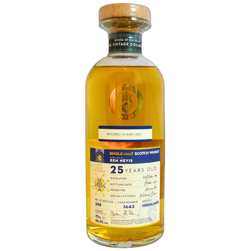 McCALLUM Ben Nevis Whisky 25 ans d'âge 1996