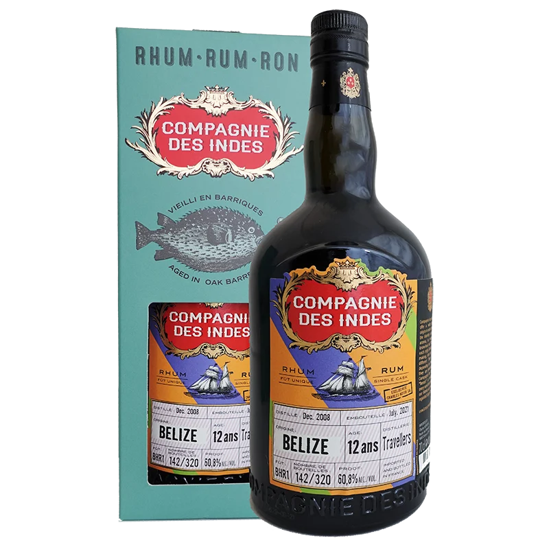 Rhum BELIZE Compagnie des Indes Caraibes Travellers 12 ans d'âge Single Cask