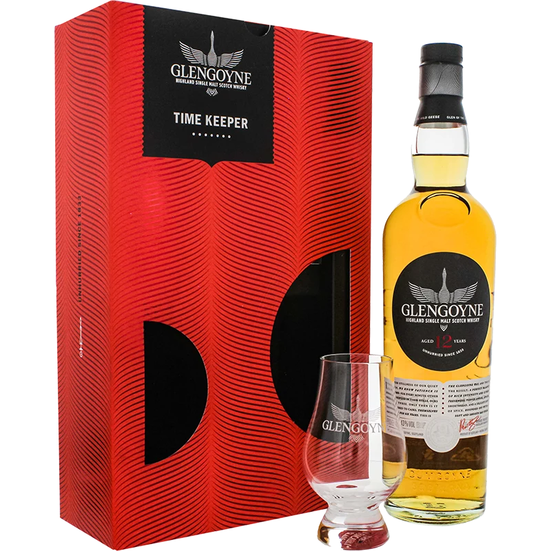 Whisky Glengoyne 12 ans d'âge Time Keeper Gift Pack avec verre