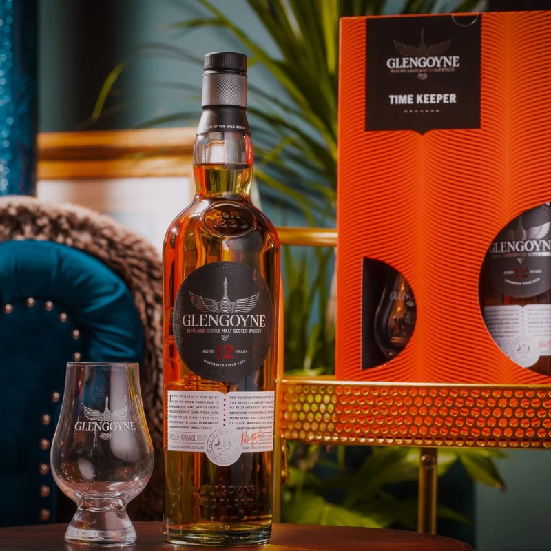 Whisky Glengoyne 12 ans d'âge Time Keeper Gift Pack avec verre