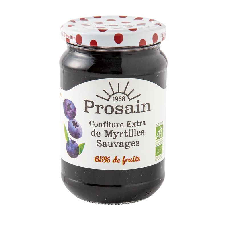 Confiture extra de Myrtilles sauvages - 65% de fruits bio