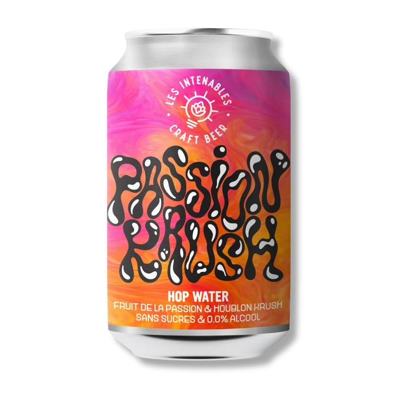 Passion Krush - Eau Houblonée - Sans Sucre & 0.0% d'alcool - 33 cl