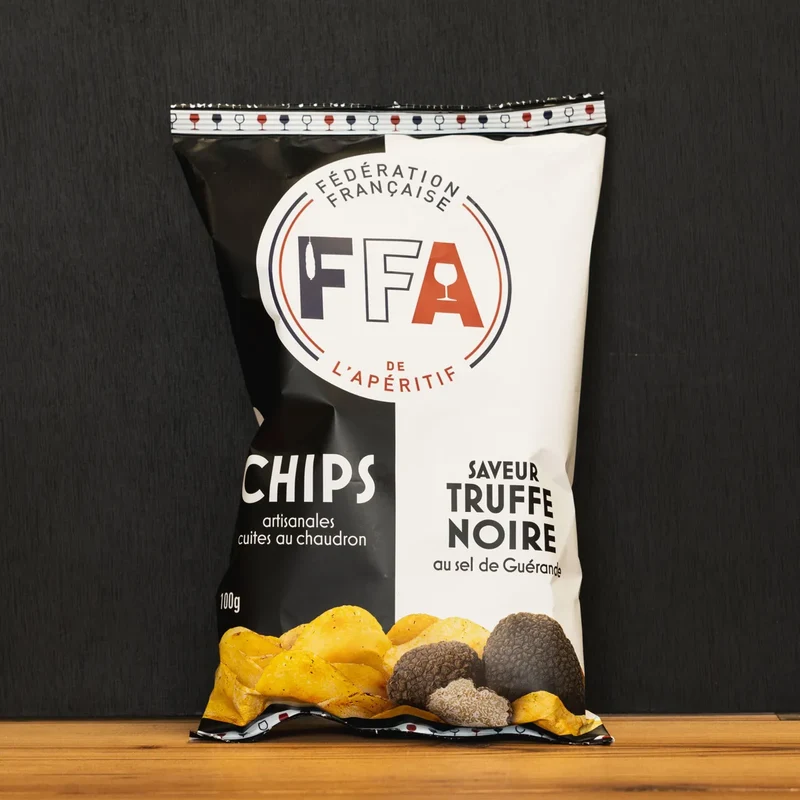 CHIPS ARTISANALES À LA TRUFFE NOIRE au sel de Guérande 100g - FFA