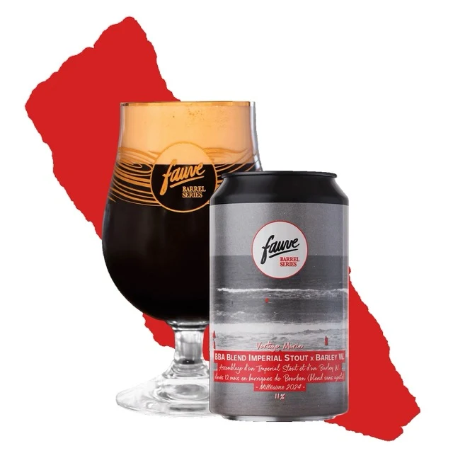 Vertige Marin - Bourbon BA Imperial Stout x Barley W. - Assemblage d'un Imperial Stout et d'un English Barley W. élevés en barriques de Rye Bourbon pendant 12 mois - Blend pur sans ajouts – Millésime 2024 - 33cL