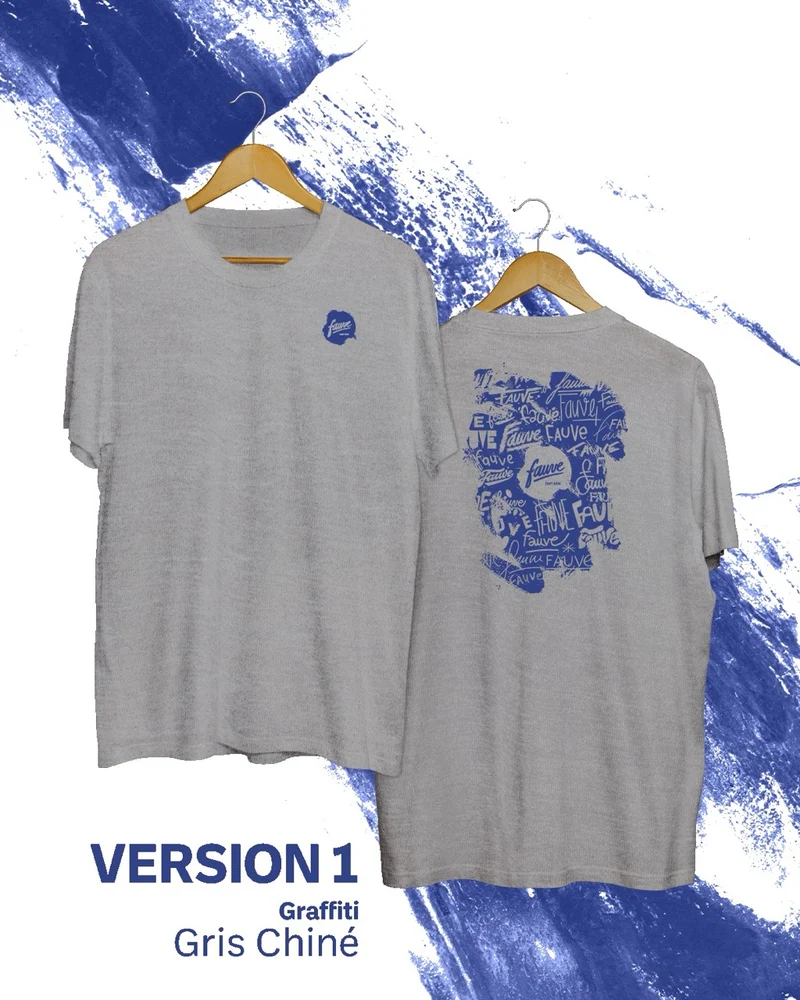 T-shirt Graffiti - Gris Chiné