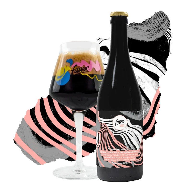 Paupière du Ciel - Imperial Stout BA X Coco/Cacao/Vanille - Assemblage de 4 IS Élevés 12 mois en barriques de Bourbon/Cognac/Brandy/Rhum