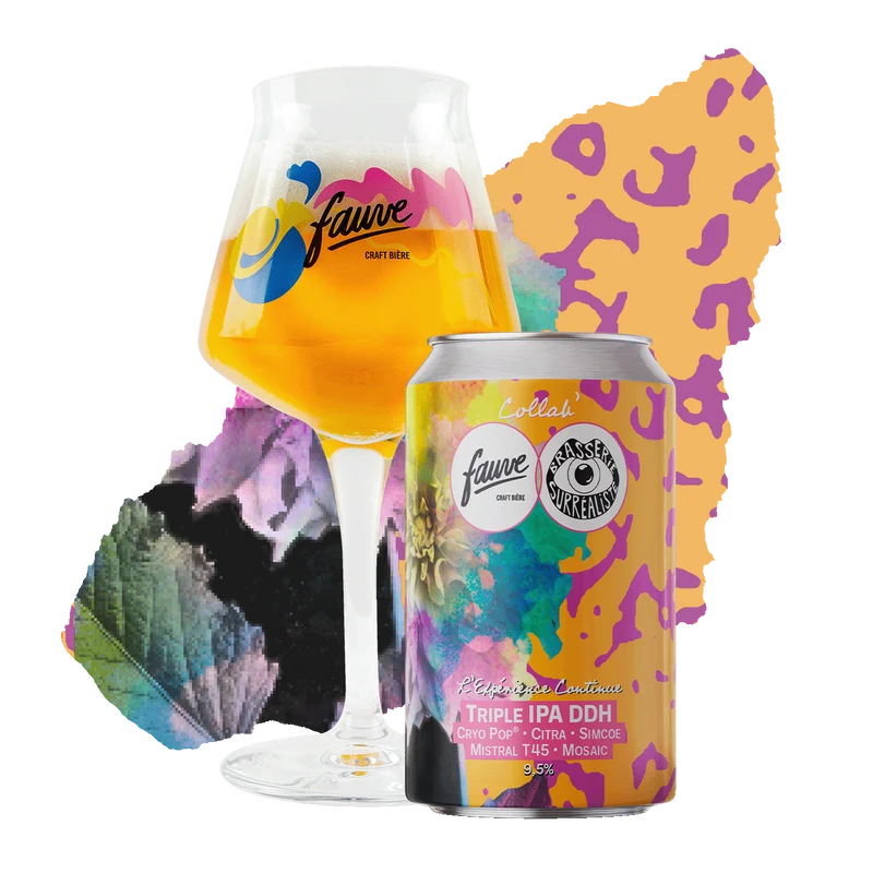 L'Expérience Continue - Triple IPA DDH Cryo Pop®, Citra, Simcoe, Mistral T45 & Mosaic - Collab Fauve X Surréaliste - 33cL