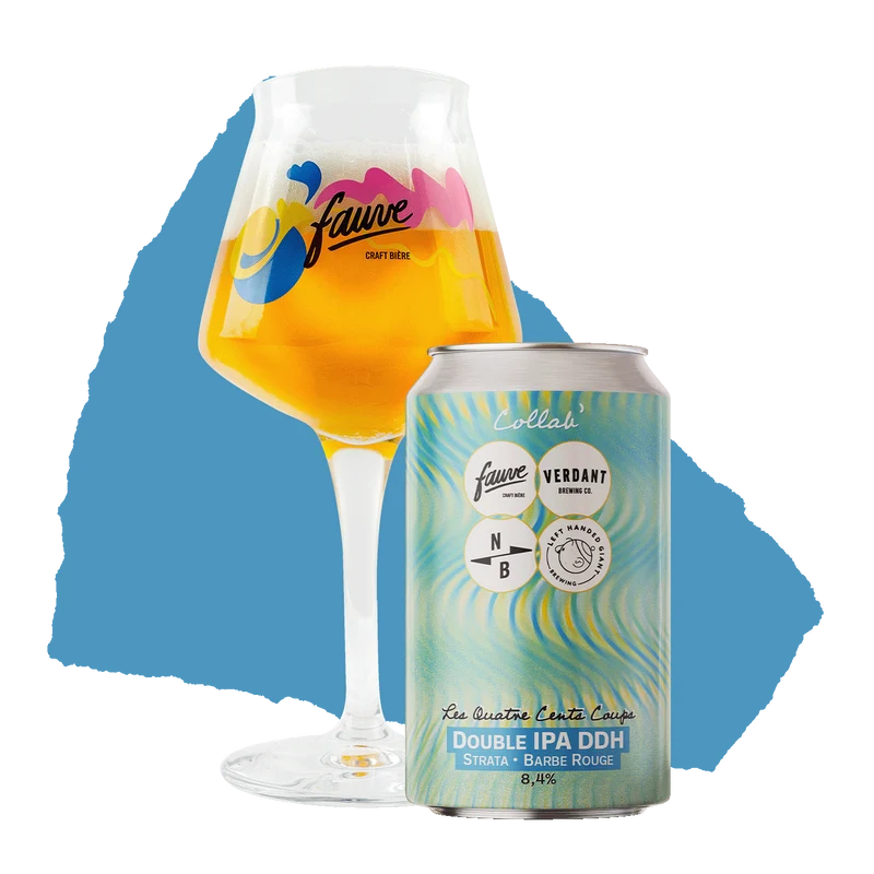Les Quatre Cents Coups – Double IPA DDH Strata Barbe Rouge – Quadruple Collab' Verdant x Left Handed Giant x North Brewing x Fauve – 33cL