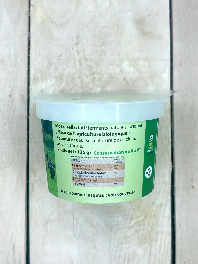 Mozzarella Belge au lait de Bufflones (Buffl'Ardenne) 125gr