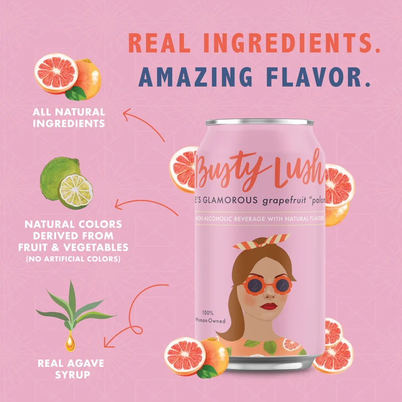 She's Glamorous Grapefruit Paloma Craft Mocktail 12-Pack
