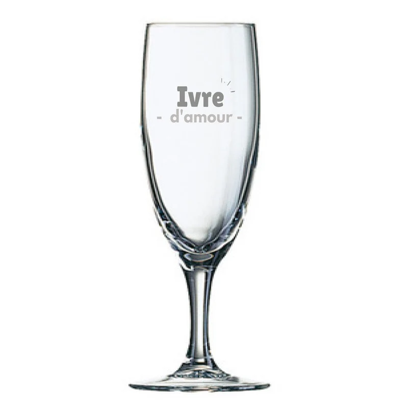 Flûte champagne gravé Ivre d'amour