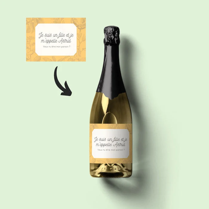 Champagne Je suis une fille, veux-tu être mon parrain ?