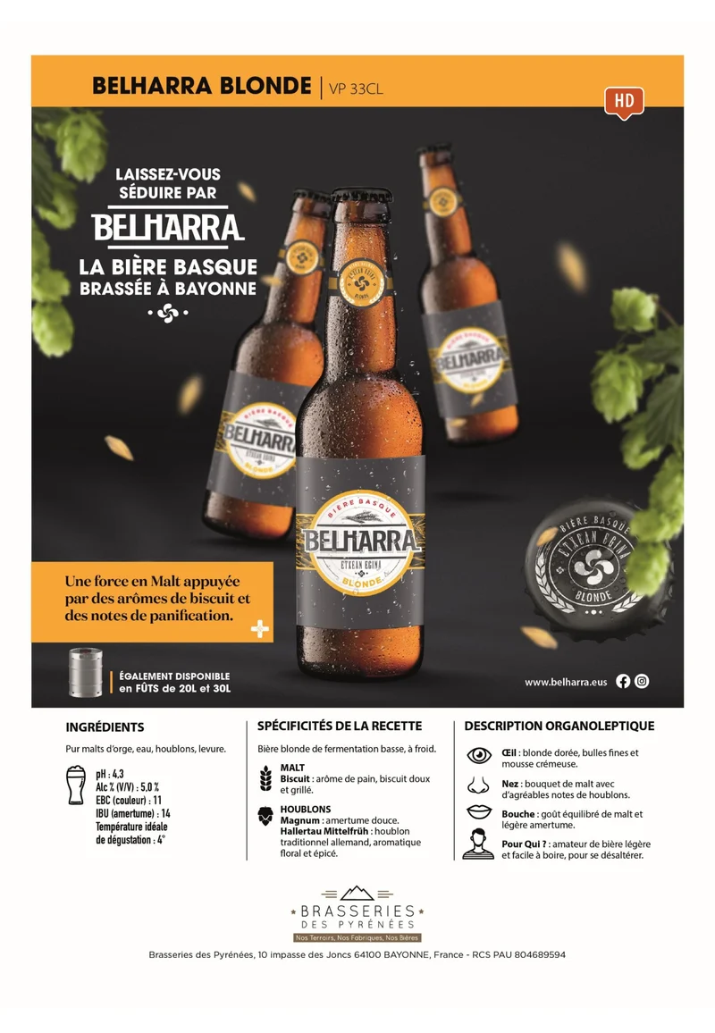 BELHARRA Blonde - Carton de 6 bouteilles 75 cl