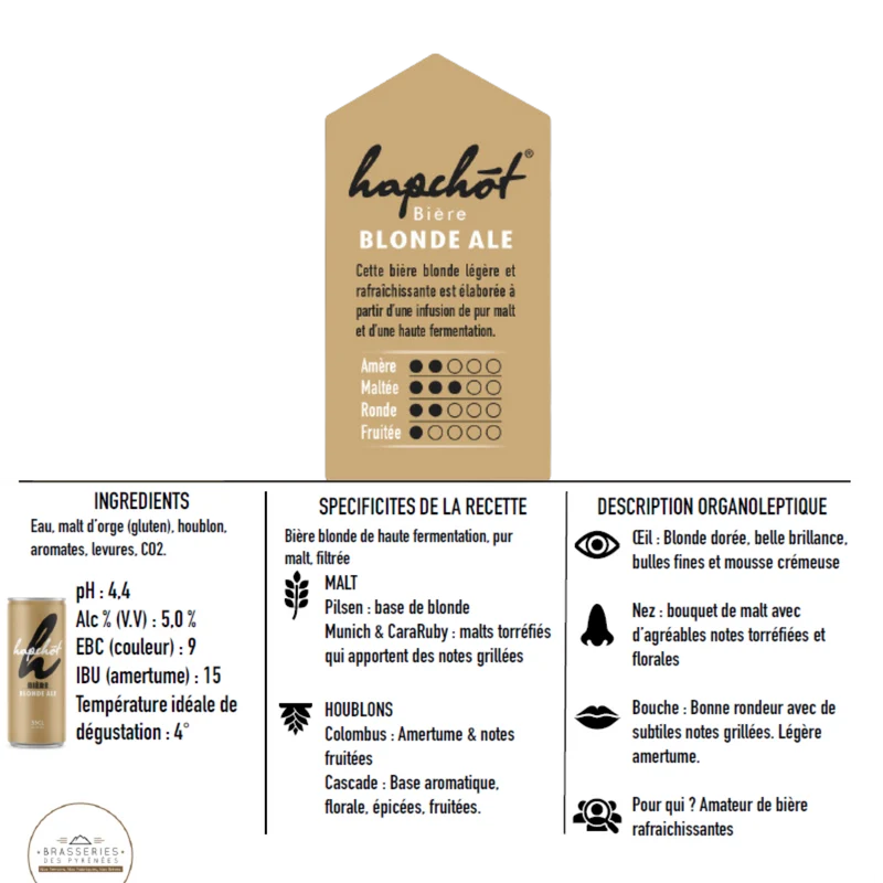 -HAPCHOT Blonde - Carton de 24 bouteilles 33 cl