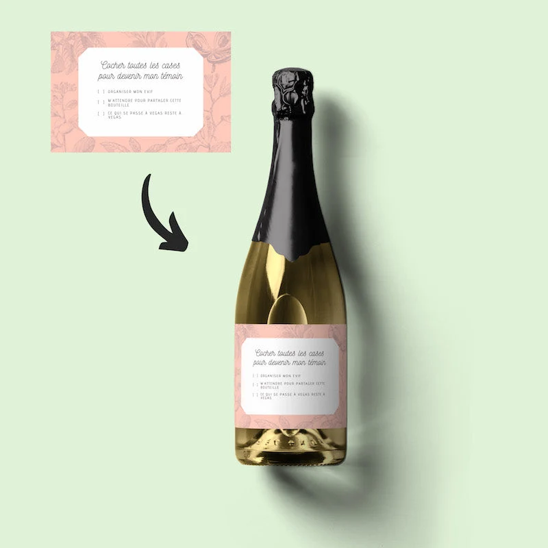 Champagne Cocher les cases pour etre mon témoin - femme evjf