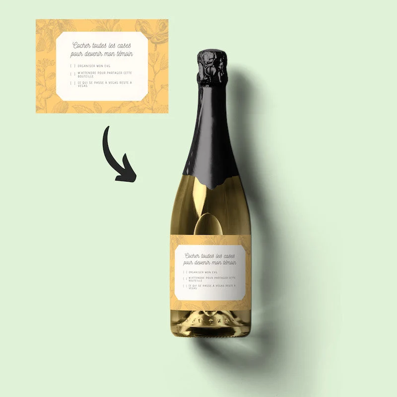 Champagne Cocher les cases pour etre mon témoin - homme EVG