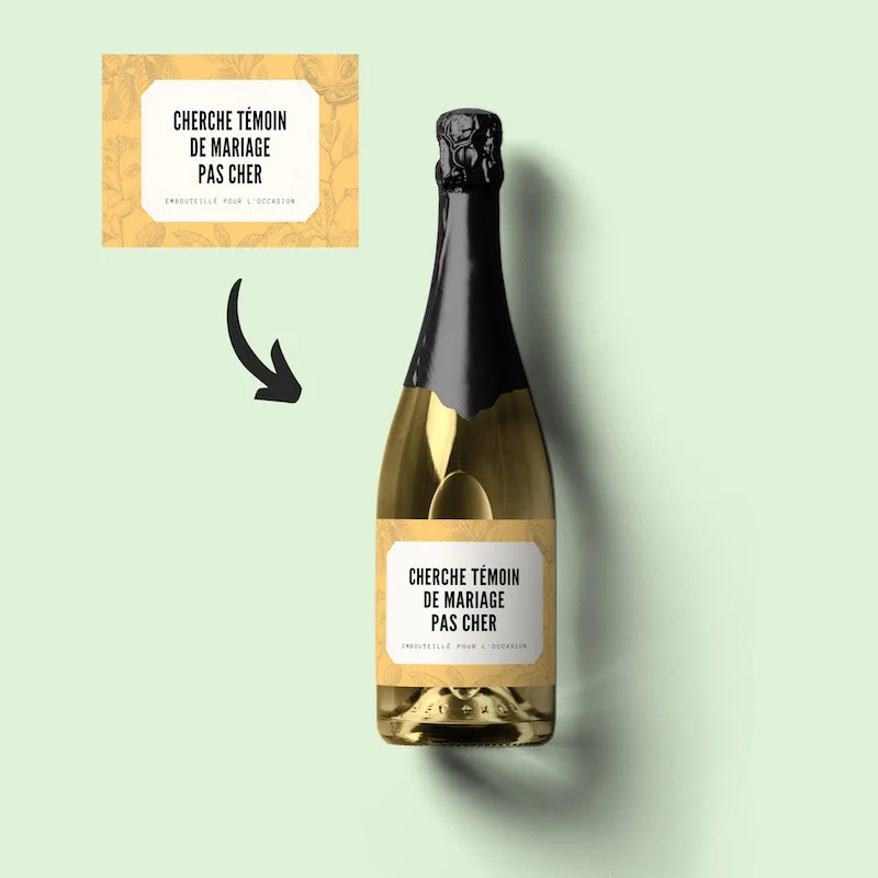 Champagne témoin de mariage pas cher