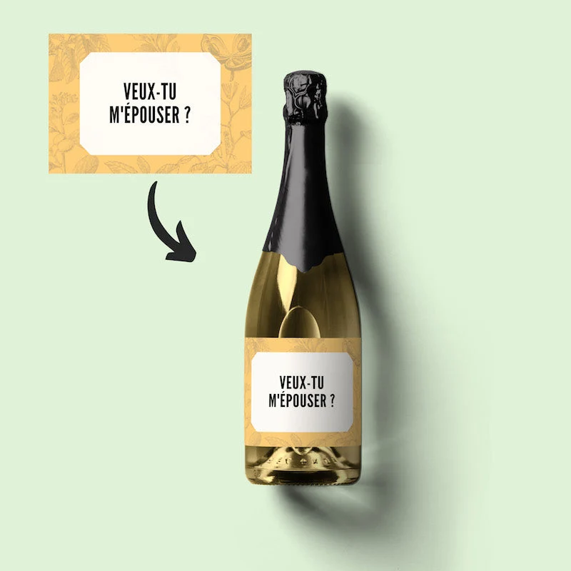 Bouteille de champagne Veux-tu m'épouser ?