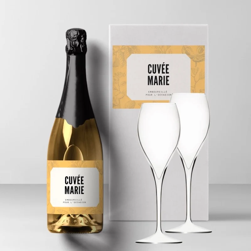 Champagne cuvée avec prénom (avec ou sans flûtes)