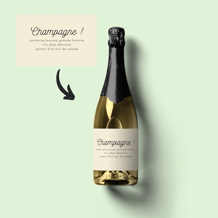 Champagne Aucune grande histoire n'a démarré autour d'un bol de salade