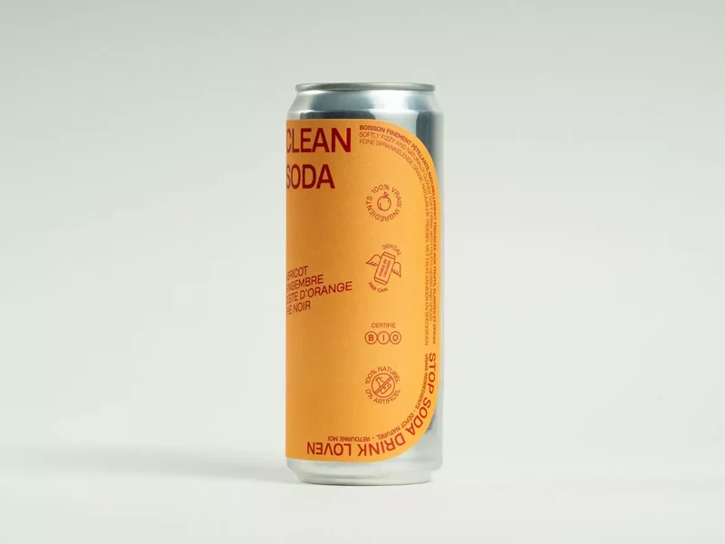 LOVEN CLEAN SODA Abricot, Gingembre, Thé noir & Zeste d'orange